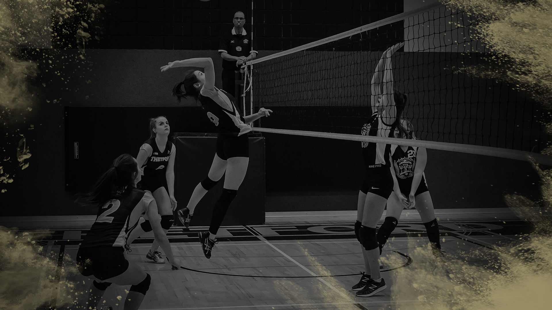 Photomontage sportif avec les couleurs du Cégep de Thetford
