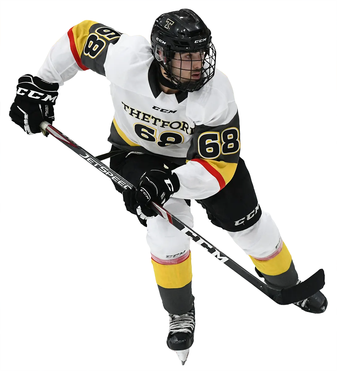 Photomontage d'un joueur de hockey des Filons du Cégep de Thetford