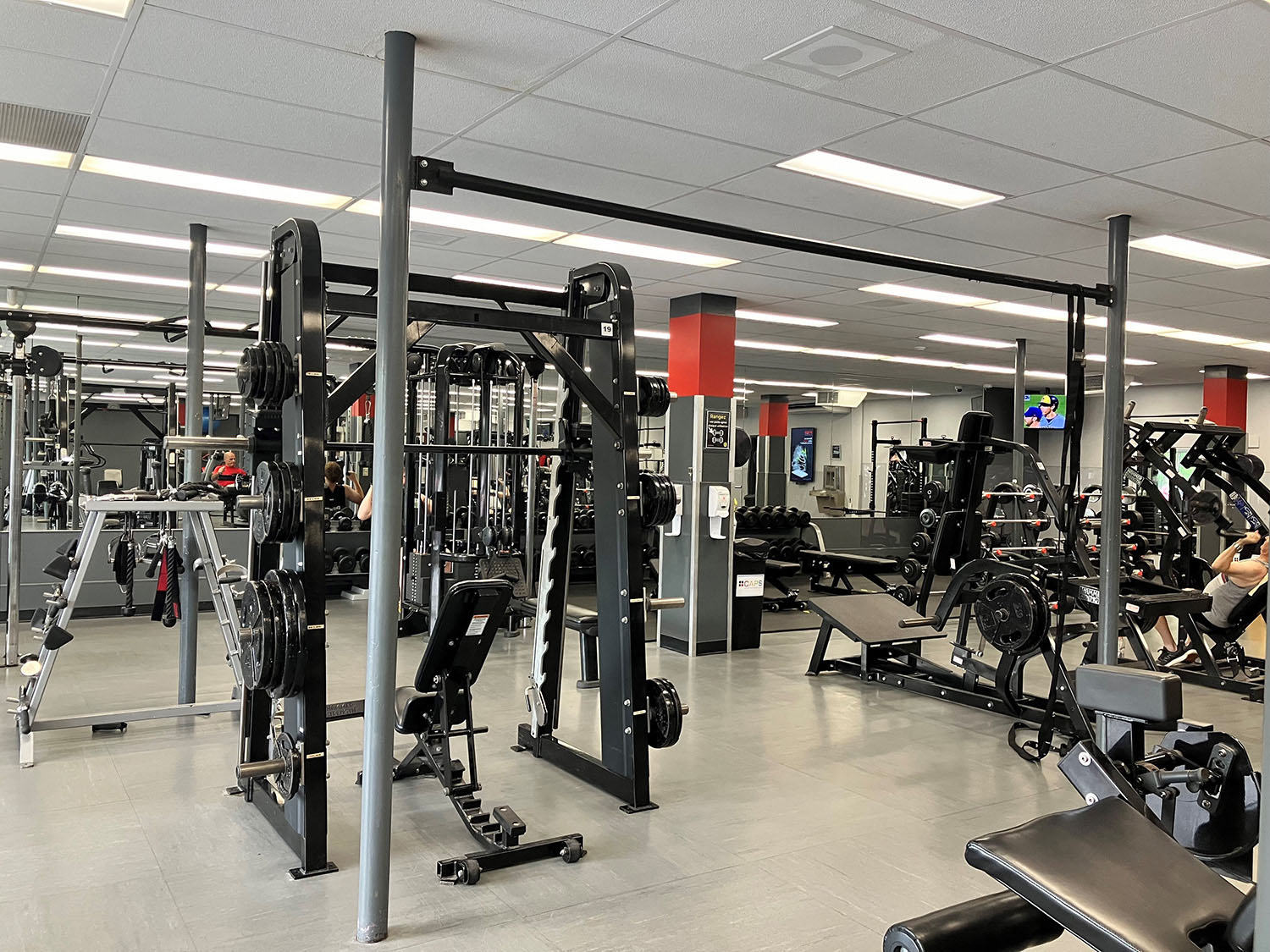 Installations modernes de sport et de musculation dans une salle d'entraînement.